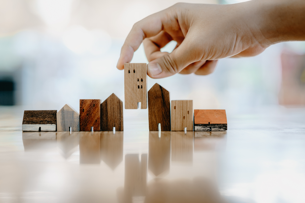 row of houses, property concept