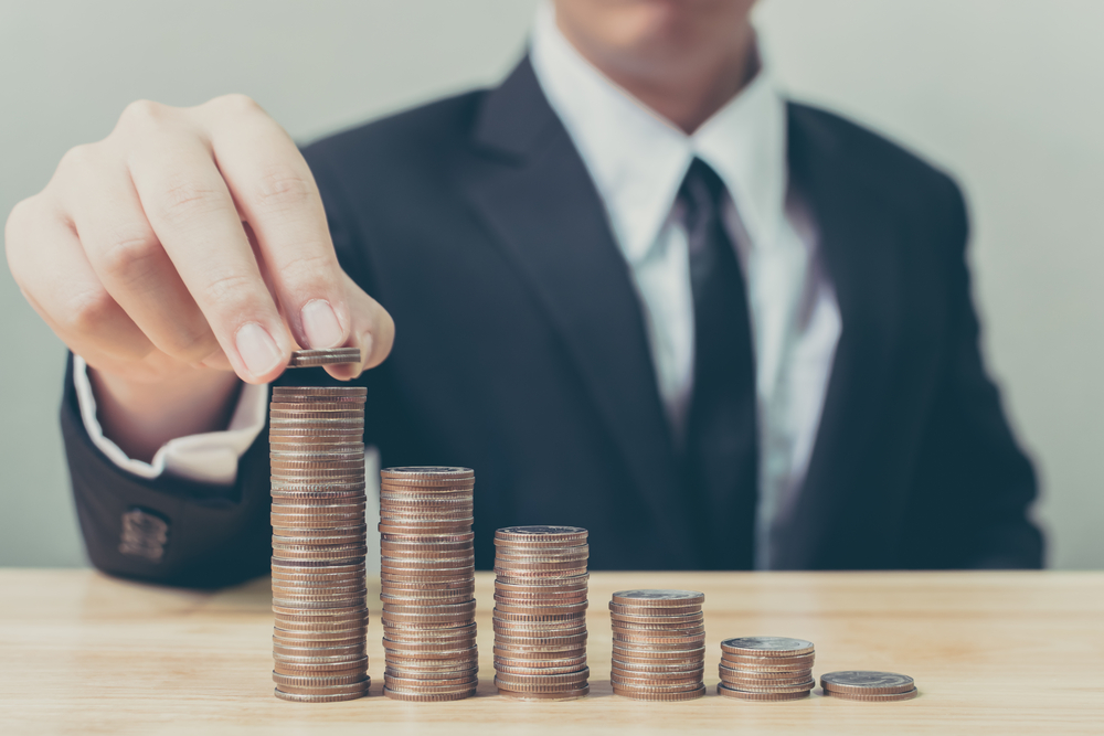 Businessman counting money