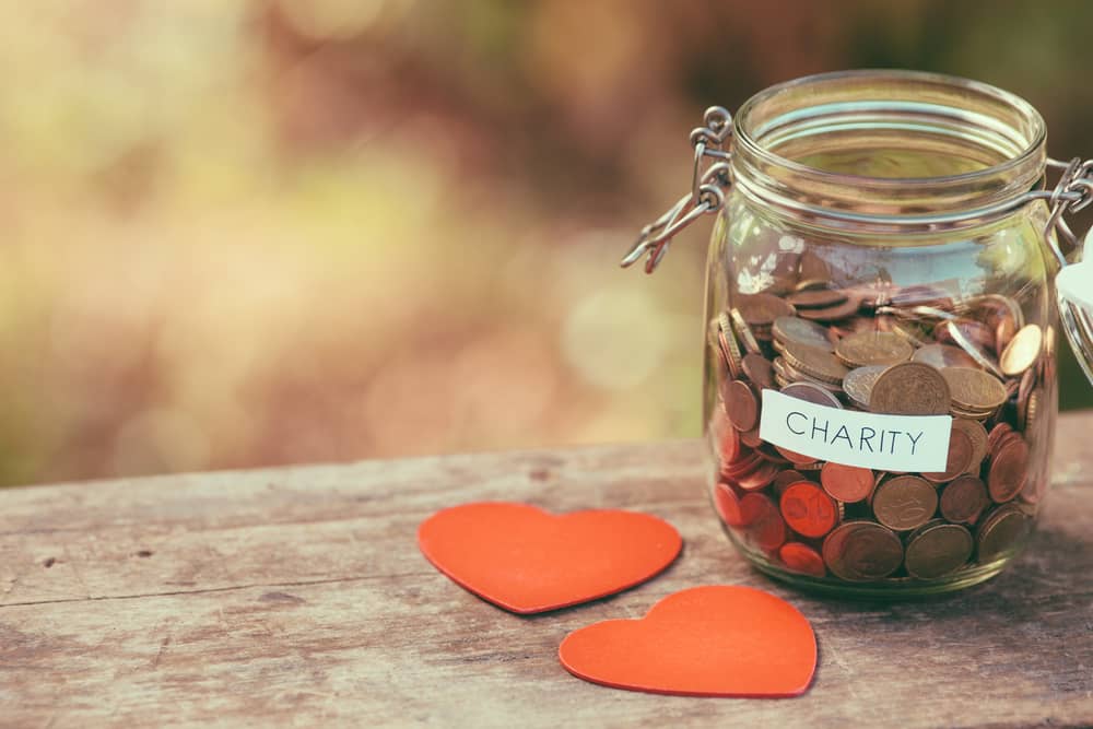 Charity Change Jar with Hearts