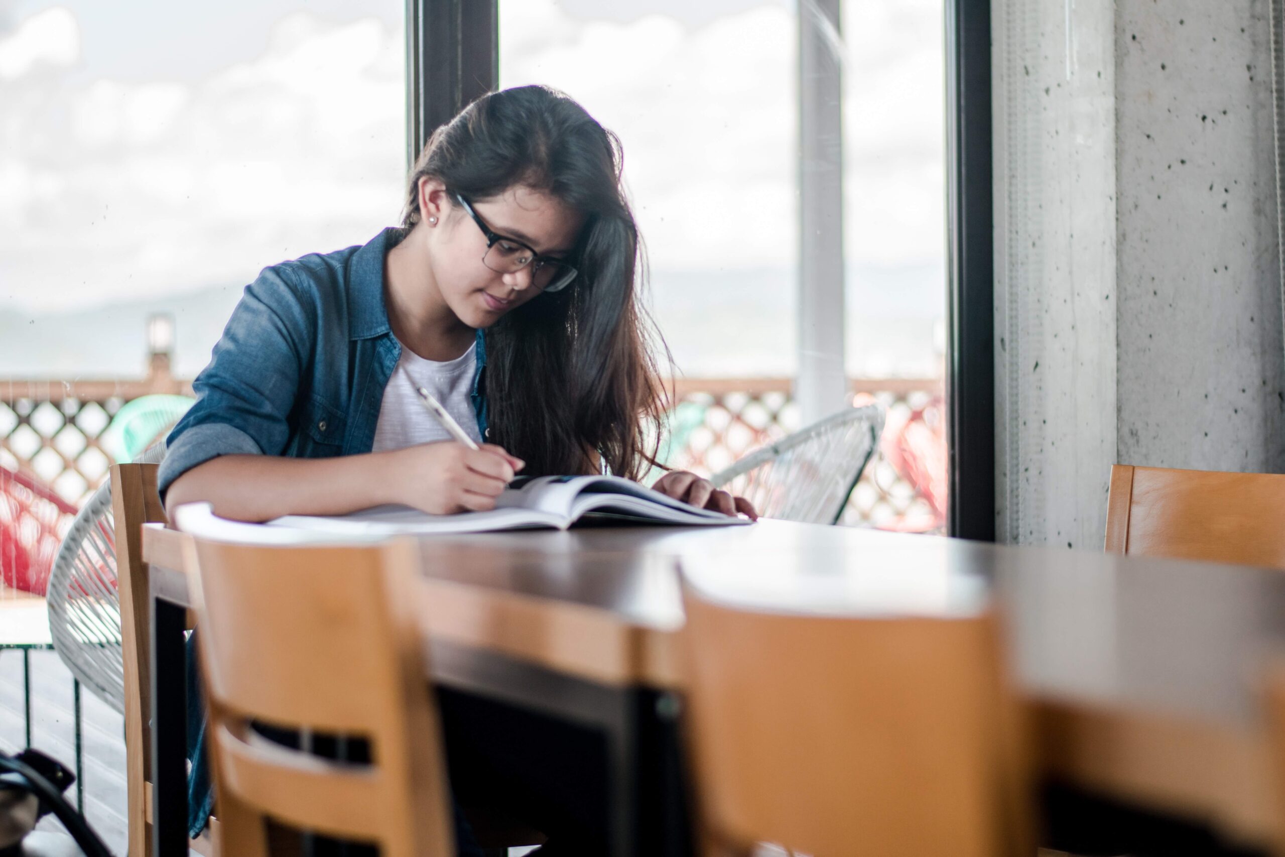 child doing schoolwork